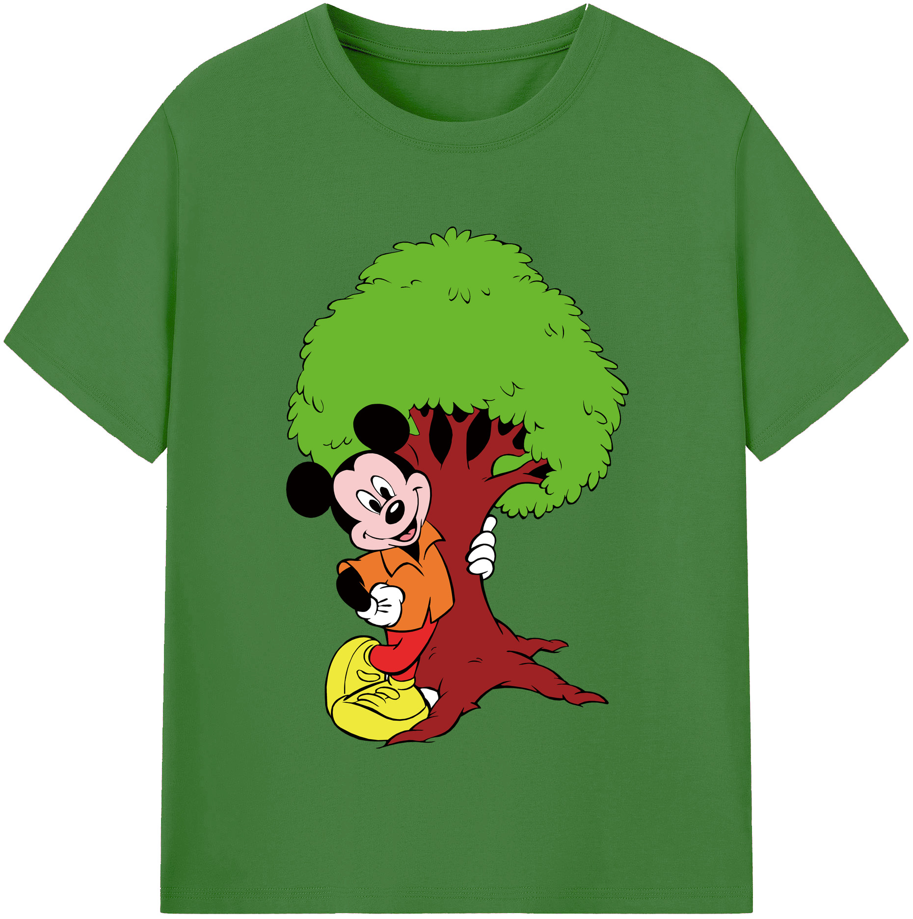 （画像用） ミッキーマウス Mickey Mouse レディースカジュアルプリントTシャツ（綿100％）